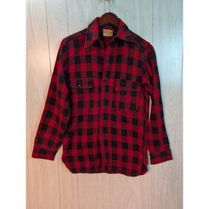 Buck Skein Joe Vintage Wool Buffalo Plaid Button Up Jacket Shirt Long Sleeve